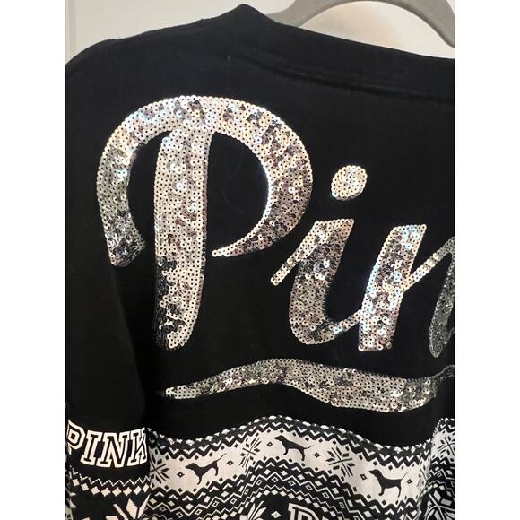 Pink Victoria’s Secret bling Christmas Small sweatshirt Snowflake Fairy Holidays - Picture 7 of 7